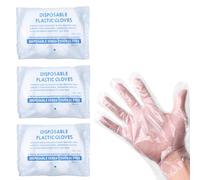 AEIOPRS 300 pcs Guantes desechables de plástico transparente guantes transparentes para cocinar limpiar pintar teñir el pelo