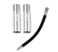 AEIOPRS Kit Prolongador Válvula Neumático 2x40mm + Manguera Flexible - Adaptador Universal Antifugas, Conexión Rápida - Inflado Fácil para Coche, Moto, Bicicleta y Scooter Eléctrico