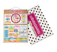 aeioubaby.com Calendario magnético Infantil con Reloj | Juego Educativo para Aprender Hora y Fecha | Calendario para niños 43x32cm para Pared o Nevera | Caja Regalo, Ideal para Aula (Italiano)