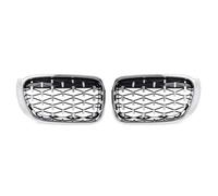 AEIOUPMMA 1 par de Rejillas de riñón cromadas para Parachoques Delantero de Coche, Accesorios Tipo Rejilla de meteorito de Diamante para BMW X3 F25 X4 F26 2014 2015 2016 2017