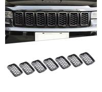 AEIOUPMMA 7 Piezas de Rejilla Delantera de Coche con Inserto de Malla de Panal para Jeep Grand Cherokee 2017 2018 2019 2020 2021 68317863AA(Glossy Black)