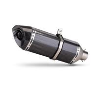 AEIOUPMMA Escape Universal para Motocicleta de 51 mm, Fibra de Carbono, Cola Redonda, silenciador Hexagonal Grande para FZ8 NINJA400 MT07 ZX6R Forza 350 GSXR 600(B)