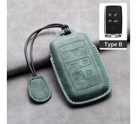 AEIOUPMMA Funda de Cuero para Llave de Coche, Funda para Mando a Distancia para Jaguar XF XJ XE XJL XF para Land Rover Range Rover Sport Evoque Freelander, Carcasa para Llave de Coche (Verde B2)