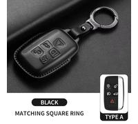 AEIOUPMMA Funda de Cuero para Llave de Coche para Jaguar XE XF XK XKR XFL F-Type F-Pace T-Pace Carcasa para Llave de Coche para Land Rover Range Rover Sport (Negro A1, para Jaguar)