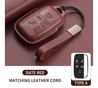 AEIOUPMMA Funda de Cuero para Llave de Coche, para Land Rover, Range Rover Sport, Evoque, Freelander, Velar, Discovery 4, Llavero con Carcasa para Llave de Coche (Rojo A2, para Land Rover)