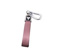 AEIOUPMMA Funda de Fibra de Carbono TPU para Llave de Coche, Funda con Tapa, Funda para Llavero para Peugeot Citroen C1 C2 C3 C4 C5 DS3 DS4 DS5 DS6 (Llavero Rosa)