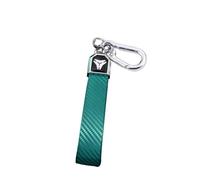 AEIOUPMMA Funda de Fibra de Carbono TPU para Llave de Coche, Funda con Tapa, Soporte para Llavero para Peugeot Citroen C1 C2 C3 C4 C5 DS3 DS4 DS5 DS6 (Llavero Verde)