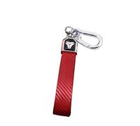 AEIOUPMMA Funda de Fibra de Carbono TPU para Llave de Coche, Funda con Tapa, Soporte para Llavero para Peugeot Citroen C1 C2 C3 C4 C5 DS3 DS4 DS5 DS6 (Llavero Rojo)