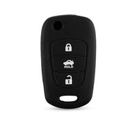 AEIOUPMMA Funda de Silicona para Llave de Coche con 3 Botones y Tapa para Mando a Distancia para Kia K2 K5 Pro Ceed para Hyundai i20 i30 i40(Black)
