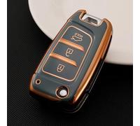 AEIOUPMMA Funda de TPU para Llave de Coche con Tapa para Hyundai i30 i35 i40 Elantra Solaris Tucson Kona Genesis Santa Fe Azera, Protector de Llavero (Gris)