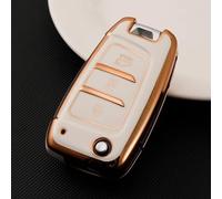 AEIOUPMMA Funda de TPU para Llave de Coche con Tapa para Hyundai i30 i35 i40 Elantra Solaris Tucson Kona Genesis Santa Fe Azera, Protector de Llavero (Blanco)