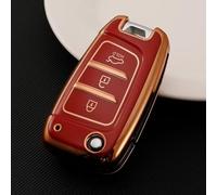 AEIOUPMMA Funda de TPU para Llave de Coche con Tapa para Hyundai i30 i35 i40 Elantra Solaris Tucson Kona Genesis Santa Fe Azera, Protector de Llavero (Rojo)