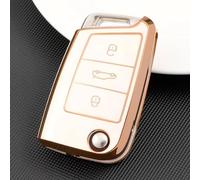 AEIOUPMMA Funda de TPU para Llave de Coche con Tapa para VW Golf 7 MK7 Tiguan MK2 para Seat Ateca Leon FR Ibiza Accesorios (Blanco)
