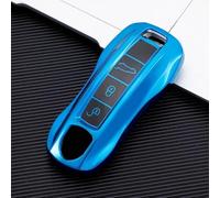 AEIOUPMMA Funda de TPU para Llave de Coche, Funda Protectora para Llavero, Accesorios para Porsche Macan 911 Panamera Cayenne Carrera Taycan (Azul)
