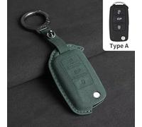 AEIOUPMMA Funda para Llave de Coche con Tapa abatible para VW Golf 7 MK7 Tiguan MK2 para Seat Ateca Leon FR 2 Ibiza Llavero de Gamuza (Verde A1)