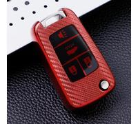 AEIOUPMMA Funda para Llave de Coche Plegable con Llavero para Chevrolet Cruze Captiva Aveo Malibu Sail Trax para Opel Astra J Corsa Insignia Mokka (Estuche Rojo)