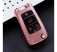 AEIOUPMMA Funda para Llave de Coche Plegable con Llavero para Chevrolet Cruze Captiva Aveo Malibu Sail Trax para Opel Astra J Corsa Insignia Mokka (Estuche Rosa)