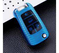 AEIOUPMMA Funda para Llave de Coche Plegable con Llavero para Chevrolet Cruze Captiva Aveo Malibu Sail Trax para Opel Astra J Corsa Insignia Mokka (Estuche Azul)
