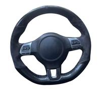 AEIOUPMMA Funda para Volante de Coche de Gamuza de Fibra de Carbono Negra para Volkswagen Golf 6 GTI MK6 / Polo GTI/Scirocco R Passat CC