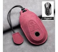 AEIOUPMMA Funda Protectora de Cuero para Llave remota de Coche Mercedes Benz ECS GLC Clase E200 E400 E63 W213 S550 S560 C260 A200 (Rojo F2)
