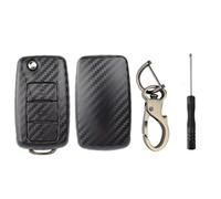 AEIOUPMMA Llavero con Carcasa para Mando a Distancia Estilo Fibra de Carbono para VW Golf Passat Polo Jetta Tiguan Beetle Bora