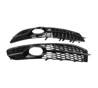 AEIOUPMMA Par de Cubiertas de Rejilla de antiniebla Delantero Honeycomb 4F0807681Q01C 4F0807682Q01C para Audi A6 C6 S-Line 2008 2009 2010 2011 (círculo Negro Brillante,círculo Negro Brillante)