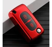 AEIOUPMMA para Peugeot 107 207 307 308 407 607 3008 5008 para Citroen Xsara Picasso C5 C6 C8 Funda para Llave Carcasa sin Llave Accesorios para Llavero (2 Botones Rojos)