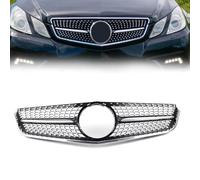 AEIOUPMMA Parachoques Delantero del Coche, capó, radiador, Rejilla de Diamante, Parrilla Clase E Coupé para Benz W207 C207 E250 E350 E500 2009 2010 2011 2012 2013(Black Silver)