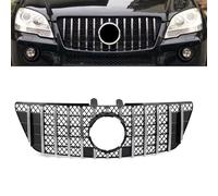 AEIOUPMMA Parrilla de Parachoques Delantero de Coche, Estilo GTR, Rejilla de radiador de Carreras para capó para Mercedes Benz W164 ML320 ML350 ML550 2009 2010 2011 2012(Chrome)