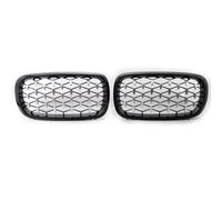 AEIOUPMMA Parrilla Delantera cromada Negra para automóvil con diseño de meteorito de Diamante ABS, 1 par para BMW X5 F15 F85 2014 2015 2016