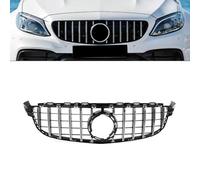 AEIOUPMMA Rejilla de Carreras para capó del radiador del Parachoques Delantero del Coche para Mercedes Benz W205 C63 C63S 2019 2020 2021(Chrome)