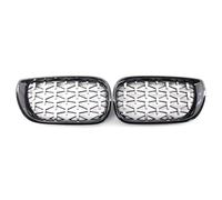 AEIOUPMMA Rejilla de Parachoques Delantero Estilo meteorito de Diamante para Coche, 2 Piezas, Serie 3 para BMW E46 318i 320i 330i 2002 2003 2004 2005