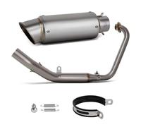 AEIOUPMMA Sistema Completo de Escape de Motocicleta, Tubo de Enlace Delantero de Acero Inoxidable con silenciador S1 para Zontes ZT125 U1 G1 Z1 Z2 2021-2025(D)