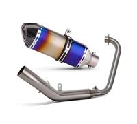 AEIOUPMMA Sistema de Escape Completo para Motocicleta de Acero Inoxidable con silenciador de conexión de Tubo de Enlace Delantero de Panal para Zontes ZT125 U1 G1 Z1 Z2 2021-2025(Type-F Burn Blue)