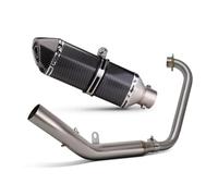 AEIOUPMMA Sistema de Escape Completo para Motocicleta, Tubo de Enlace Delantero, silenciador Hexagonal con DB Killer para Zontes ZT125 U1 ZT125 G1 2021-2025(Full Fake Carbon)
