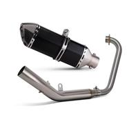 AEIOUPMMA Sistema de Escape Completo para Motocicleta, Tubo de Enlace Delantero, silenciador Hexagonal con DB Killer para Zontes ZT125 U1 ZT125 G1 2021-2025(BK Fake Carbon Tip)