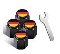 AEIXYA 8 Pcs Tapones Rueda Coche, Tapones Ruedas Coche, Aluminio Válvula Para Neumáticos, Tapones De Alta Resistencia, Tapon De Rueda De Coche, Moto, Bicicleta O Patin (Negro)