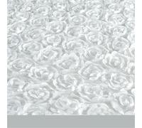 AEJHSIN Alfombra de Boda Alfombra de Boda 10 m, Tela Satinada con Rosas 3D, for Pasillo, Fiesta Bodas, Fondo Rojo, Mantel, decoración(White)