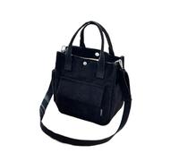 AEJHSIN Bolso Tote de Pana Para Mujer Bolso bandolera de pana con múltiples bolsillos for estudiantes, estilo literario, sencillo y versátil, ideal for el almuerzo(Black)