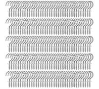AEJHSIN Ganchos para batas ytoallas Screw Cup Hook Ceiling Hanging | Iron Screw-In Hook for Plants and Wall Mounting(Silver,100PCS)