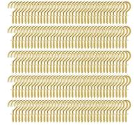 AEJHSIN Ganchos para batas ytoallas Screw Cup Hook Ceiling Hanging | Iron Screw-In Hook for Plants and Wall Mounting(Gold,50PCS)