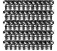 AEJHSIN Ganchos para batas ytoallas Screw Cup Hook Ceiling Hanging | Iron Screw-In Hook for Plants and Wall Mounting(Black,200PCS)