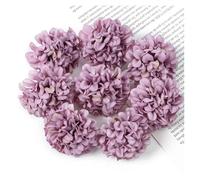 AEJHSIN Hortensias Artificiales Cabezas de Flores Artificiales Hortensia Seda 4 cm, Falsas for decoración del hogar, Bodas, Accesorios Corona Novia DIY(Bean Paste Purple,20Pcs)