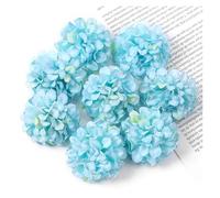 AEJHSIN Hortensias Artificiales Cabezas de Flores Artificiales Hortensia Seda 4 cm, Falsas for decoración del hogar, Bodas, Accesorios Corona Novia DIY(Blue,10Pcs)