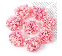 AEJHSIN Hortensias Artificiales Cabezas de Flores Artificiales Hortensia Seda 4 cm, Falsas for decoración del hogar, Bodas, Accesorios Corona Novia DIY(Pink,10Pcs)