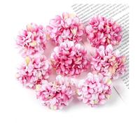 AEJHSIN Hortensias Artificiales Cabezas de Flores Artificiales Hortensia Seda 4 cm, Falsas for decoración del hogar, Bodas, Accesorios Corona Novia DIY(Rose Red,20Pcs)
