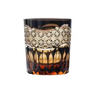 AEJHSIN Vasos De Cristal Agua Vasos de whisky colores cortados a mano for limpiar vidrio antiguo, artículos barra cristal grabados(Color 1)