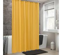 AEKDCL Cortina de ducha amarilla resistente al moho, juego de cortina de ducha extralarga, lavable a máquina, cortinas de baño de poliéster con ganchos para bañera de 90 x 200 cm (ancho x alto)