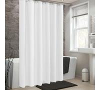 AEKDCL Cortina de ducha antimoho, color blanco, para bañera, ducha, de tela, impermeable, lavable, tela de alta calidad, incluye ganchos para cortina de ducha, 110 x 230 cm