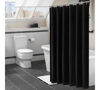 AEKDCL Cortina de ducha lavable, 100 x 190 cm (ancho x alto), color negro, resistente al moho, lavable para baño, habitación húmeda, cortina de ducha extralarga, de tela de poliéster, cortinas de